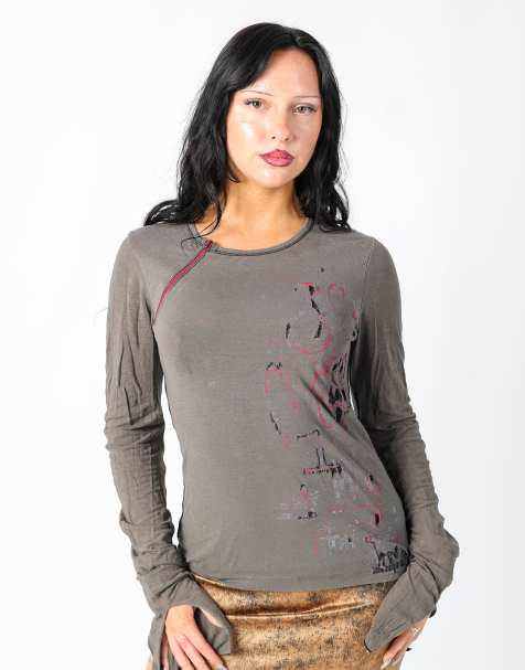 Vintage Cop Copine S long sleeve top in grey - view 1