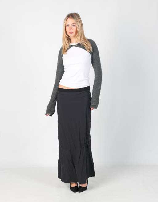 Vintage Cop Copine S woven maxi skirt in black