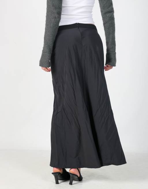 Vintage Cop Copine S woven maxi skirt in black, 2 of 4