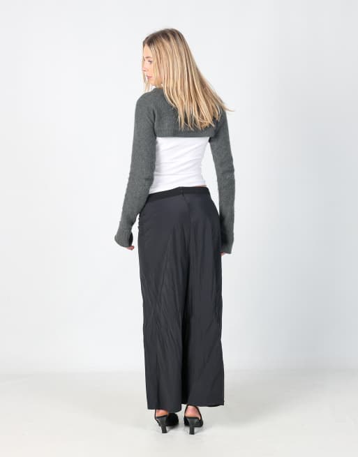 Vintage Cop Copine S woven maxi skirt in black, 3 of 4