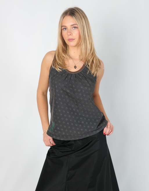 Vintage Cop Copine S woven top in charcoal grey