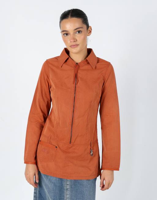 Vintage Cop Copine S Woven Top Orange