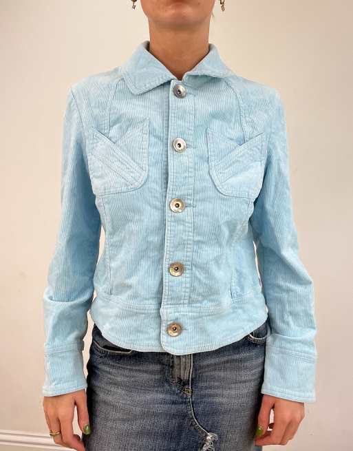 Vintage corduroy jacket in baby blue