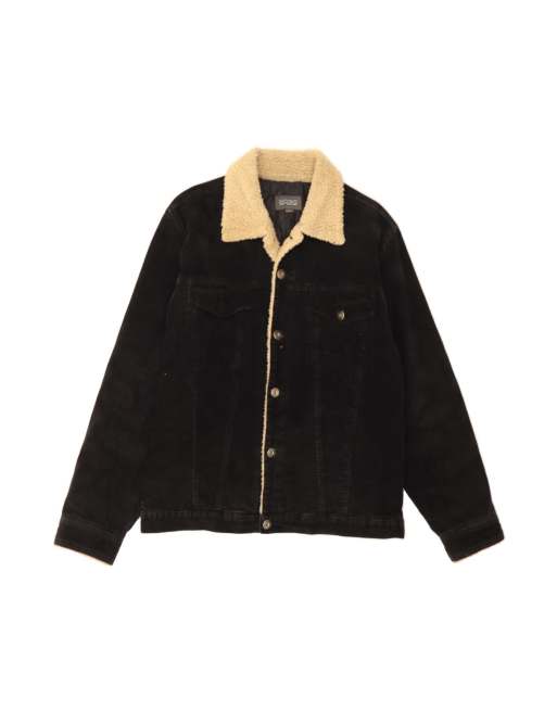 Vintage Corduroy Jacket UK 40 Large In Black