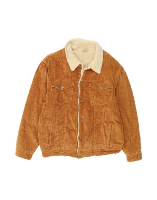 Vintage Corduroy Sherpa Jacket UK 38 Medium In Brown