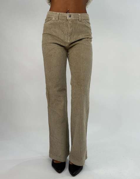 Vintage corduroy style trousers in beige - view 1