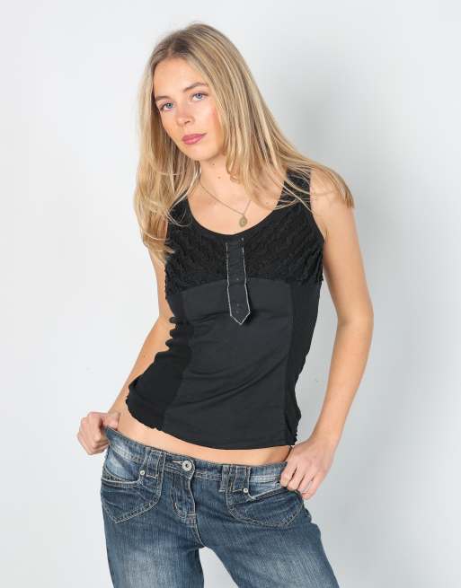 Vintage Coserare S cami in black