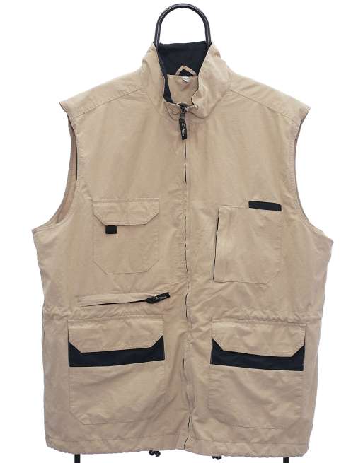 Vintage Country size XL utility gilet in beige