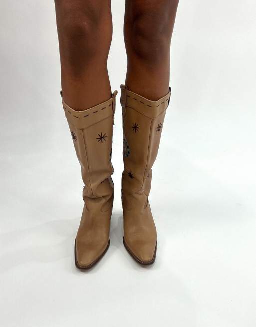 Vintage cowboy boots in tan, 3 of 4
