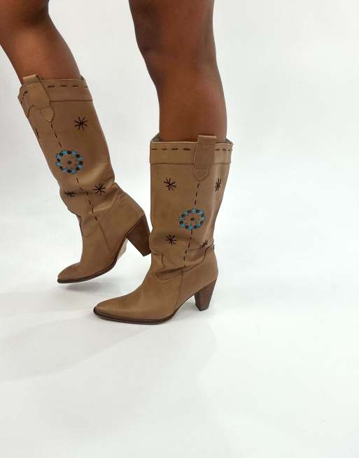 Vintage cowboy boots in tan, 4 of 4