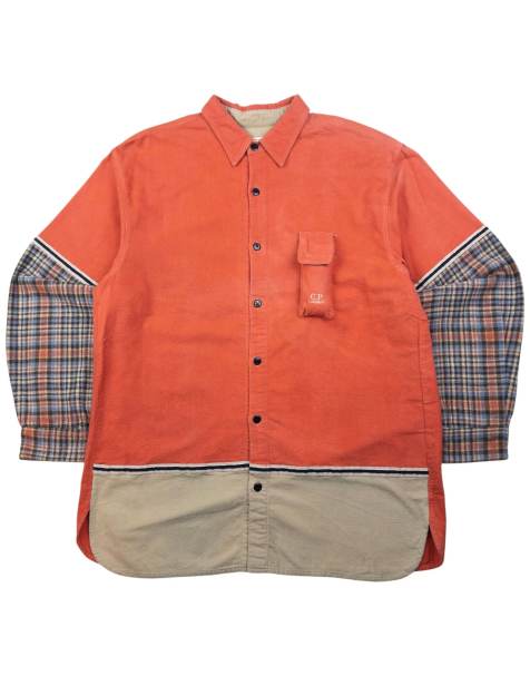 Vintage CP Company patchwork long sleeve button up shirt size m in orange - view 1