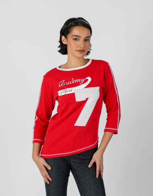 Vintage Crazy World M long sleeve tee in red, 1 of 4