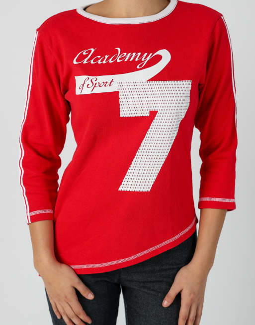 Vintage Crazy World M long sleeve tee in red, 4 of 4