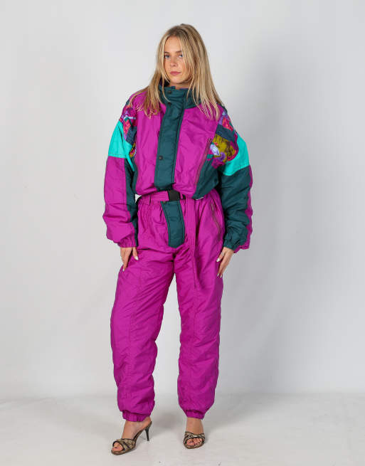 Vintage Creato in Italia L ski suit in purple
