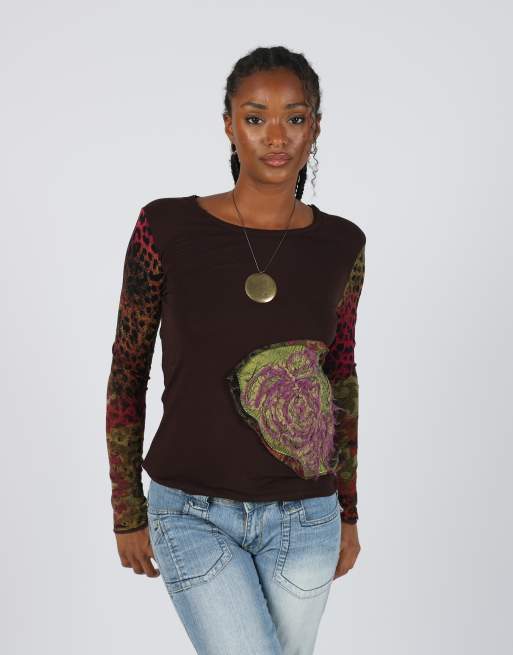 Vintage Creola S long sleeve top in brown