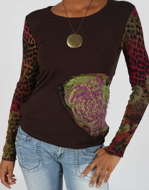 Vintage Creola S long sleeve top in brown, 4 of 4