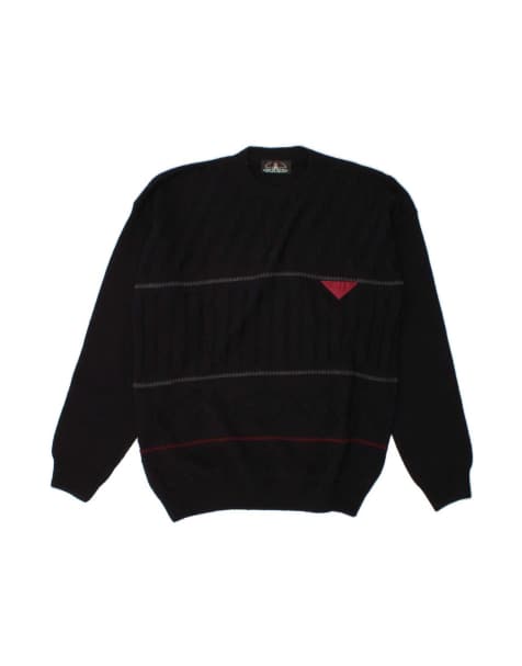 Vintage Crew Neck Jumper Sweater 2XL In Blue Striped - view 1