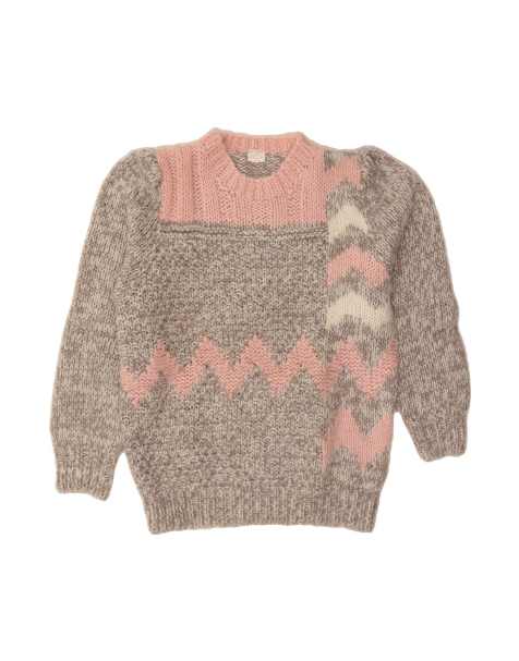 Vintage Crew Neck Jumper Sweater EU 36/38 Medium In Grey Colourblock - view 1