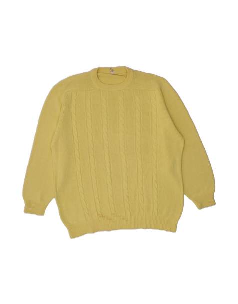 Vintage Crew Neck Jumper Sweater EU 54/56 XL In Yellow - view 1