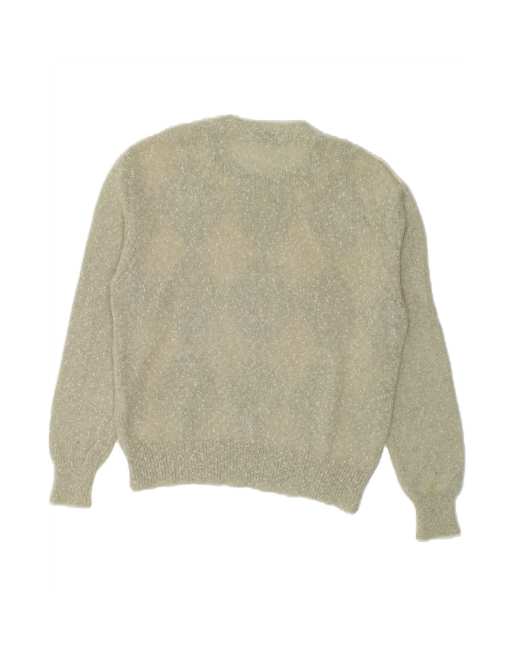 Vintage Crew Neck Jumper Sweater It 44 Medium In Grey Argyle/diamond, 2 of 4