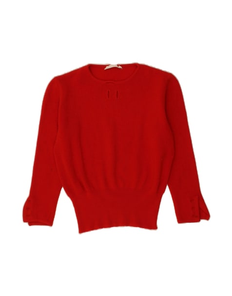 Vintage Crew Neck Jumper Sweater It 44 Medium In Red - view 1