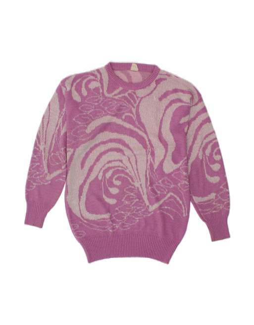 Vintage Crew Neck Jumper Sweater It 46 Large In Purple