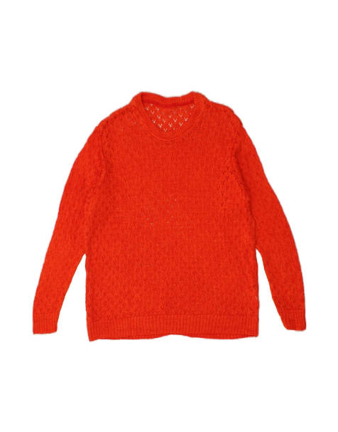 Vintage Crew Neck Jumper Sweater It 46 Large In Red - view 1