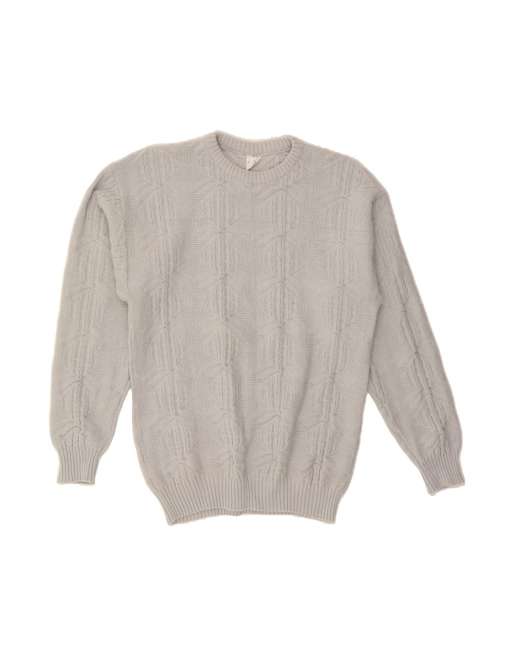 Vintage Crew Neck Jumper Sweater It 50 Medium In Grey