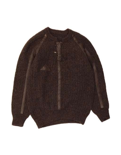 Vintage Crew Neck Jumper Sweater Large In Brown