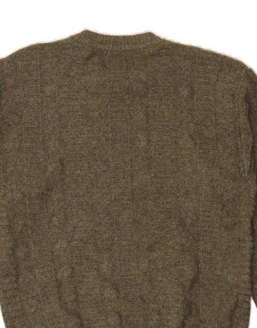 Vintage Crew Neck Jumper Sweater Large In Khaki Flecked, 4 of 4