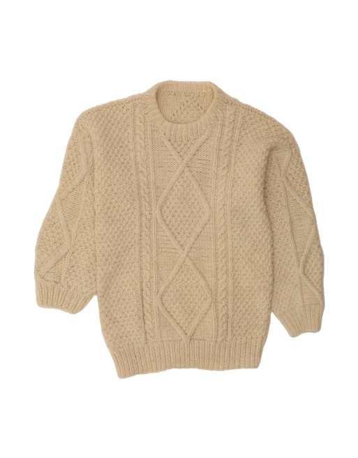 Vintage Crew Neck Jumper Sweater Large In Off In White