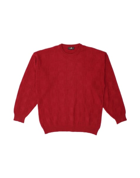 Vintage Crew Neck Jumper Sweater Large In Red - view 1
