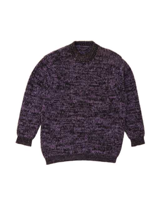 Vintage Crew Neck Jumper Sweater Medium In Purple Flecked
