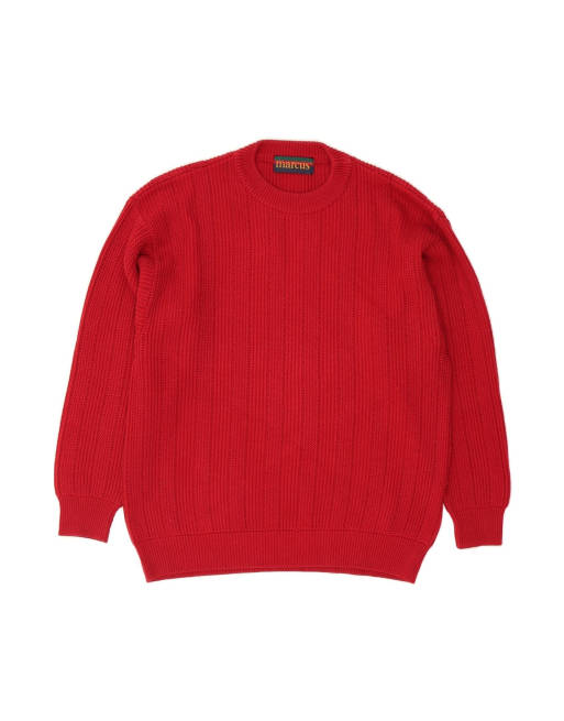 Vintage Crew Neck Jumper Sweater Medium In Red