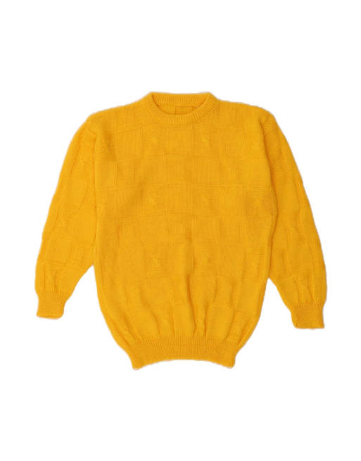 Vintage Crew Neck Jumper Sweater Medium In Yellow
