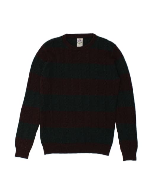 Vintage Crew Neck Jumper Sweater Small In Grey Colourblock