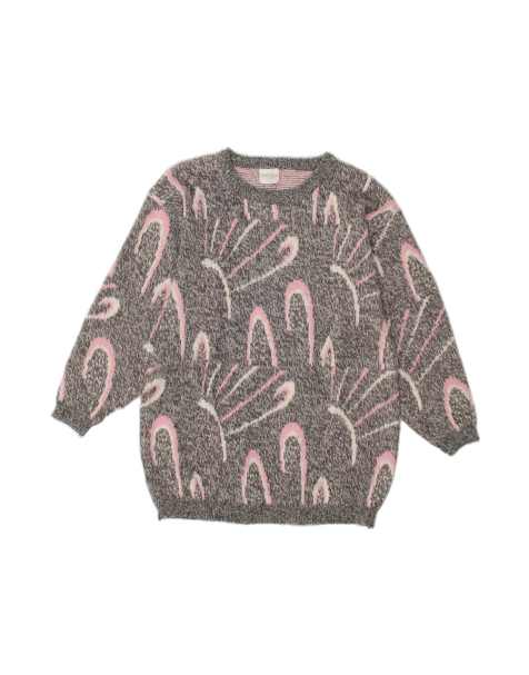 Vintage Crew Neck Jumper Sweater UK 10/12 Medium In Grey - view 1
