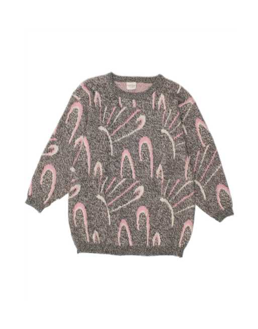 Vintage Crew Neck Jumper Sweater UK 10/12 Medium In Grey