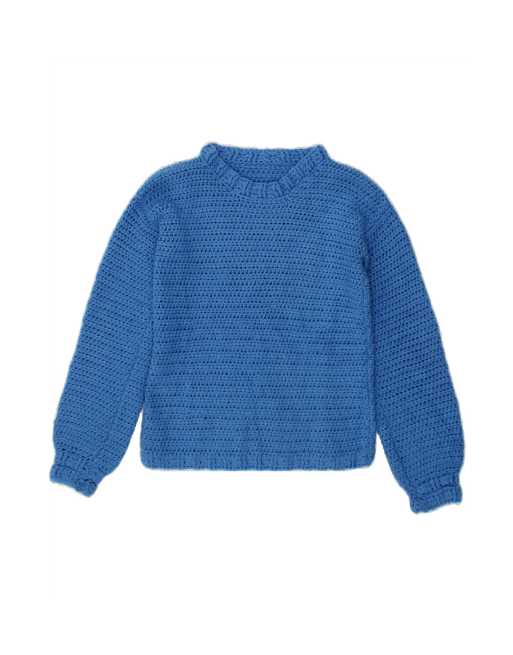 Vintage Crew Neck Jumper Sweater UK 10 Small In Blue