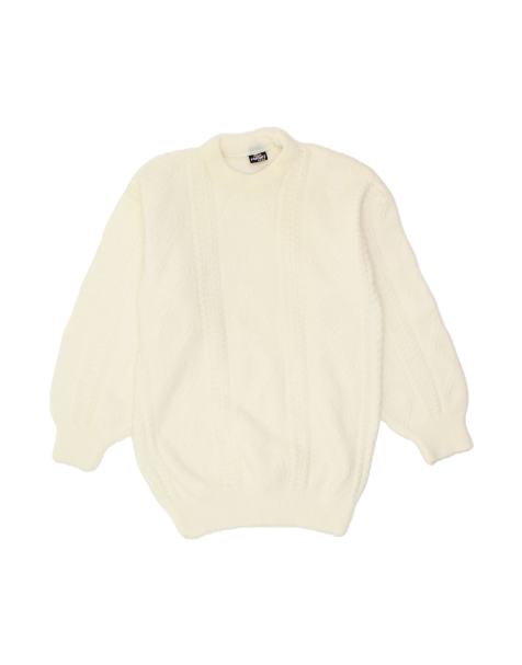Vintage Crew Neck Jumper Sweater UK 10 Small In White - view 1