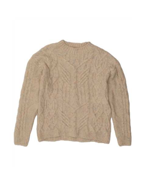 Vintage Crew Neck Jumper Sweater UK 12 Medium In Off In White - view 1