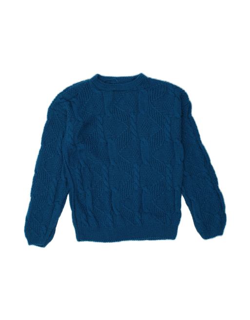 Vintage Crew Neck Jumper Sweater UK 14 Large In Blue
