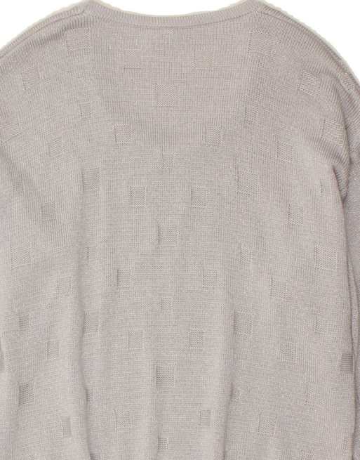 Vintage Crew Neck Jumper Sweater UK 14 Large In Grey Geometric, 4 of 4