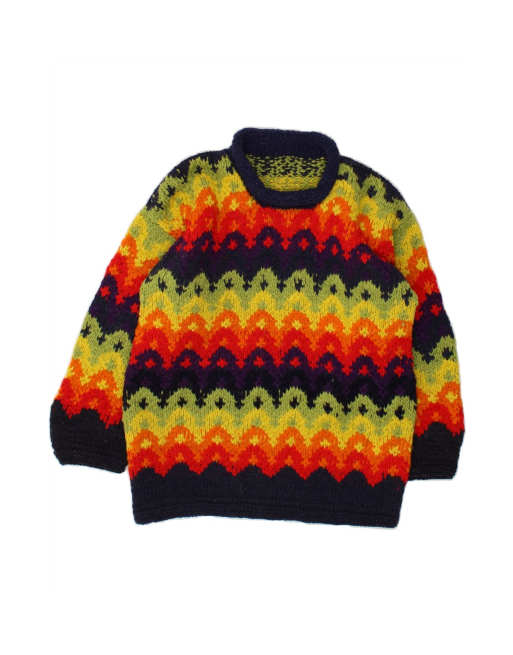 Vintage Crew Neck Jumper Sweater UK 14 Large In Multicoloured