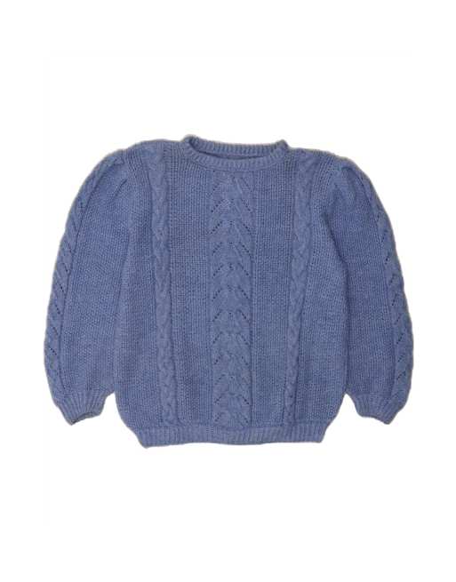 Vintage Crew Neck Jumper Sweater UK 14 Large In Purple