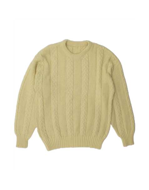 Vintage Crew Neck Jumper Sweater UK 14 Large In Yellow - view 1