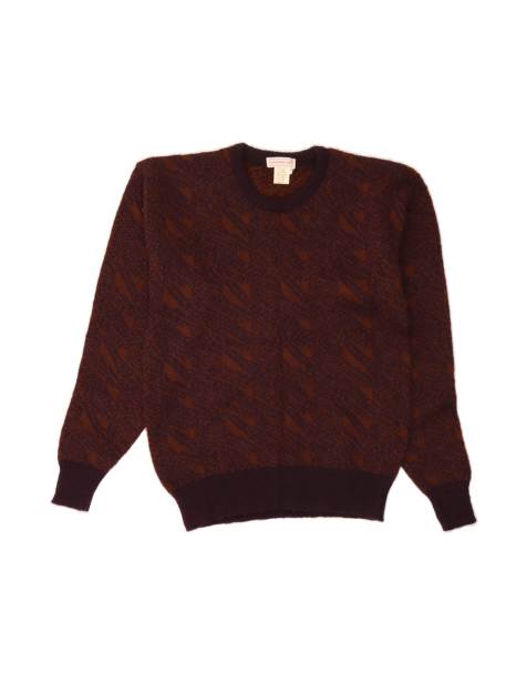 Vintage Crew Neck Jumper Sweater UK 14 Medium In Burgundy - view 1