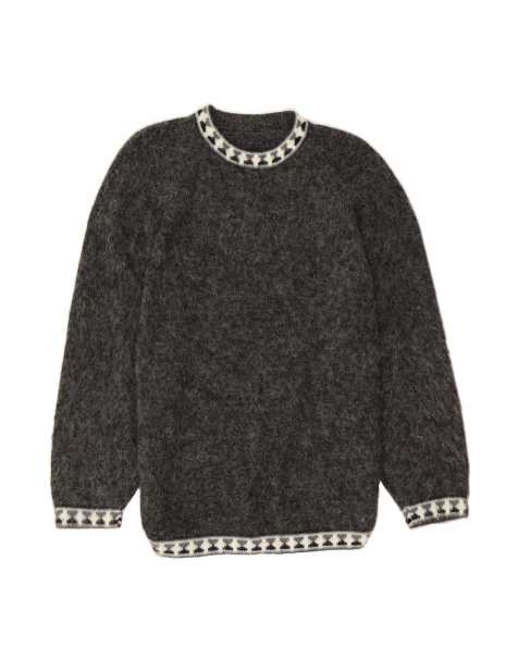 Vintage Crew Neck Jumper Sweater UK 14 Medium In Grey - view 1
