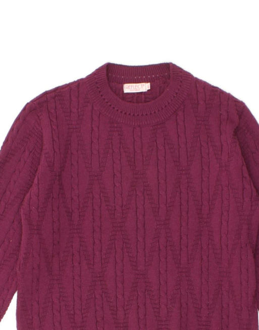 Vintage Crew Neck Jumper Sweater UK 14 Medium In Maroon, 3 of 4