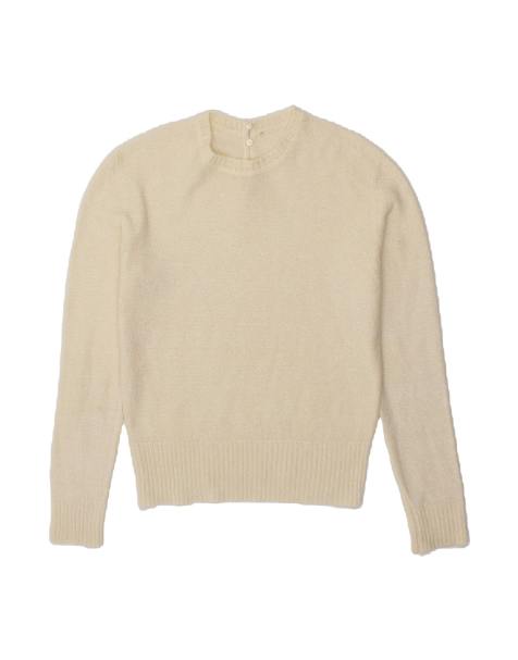 Vintage Crew Neck Jumper Sweater UK 14 Medium In Off In White - view 1